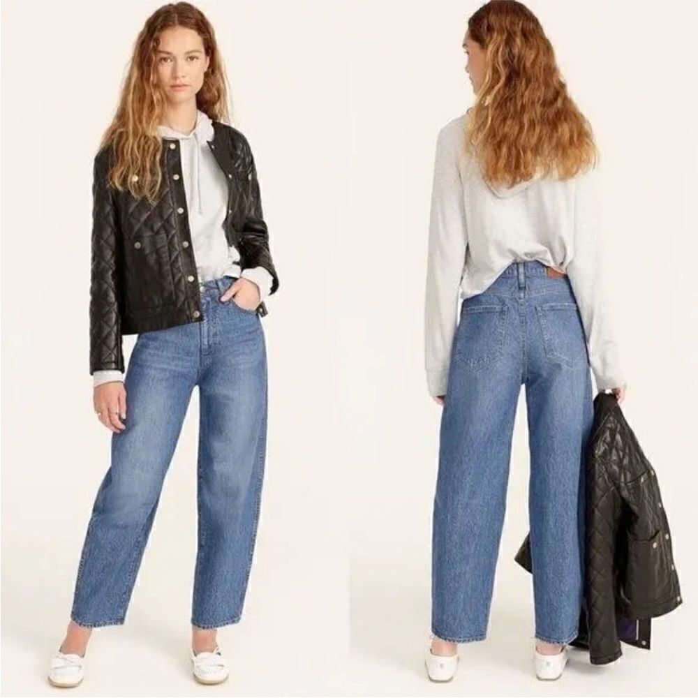 New Women’s J CREW High-rise Peggy tapered jean Blue delancey sZ 32 80s vintage - Picture 7 of 13